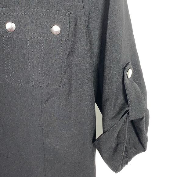 Sharagano open front lightweight black convertible sleeve jacket size 6 B179 - Picture 2 of 4